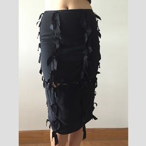 Tom Ford for Yves Saint Laurent Black Silk Skirt